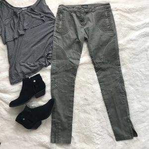 Topshop biker skinny pants with zipper hem